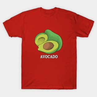 Design avocado with engraving style T-Shirt